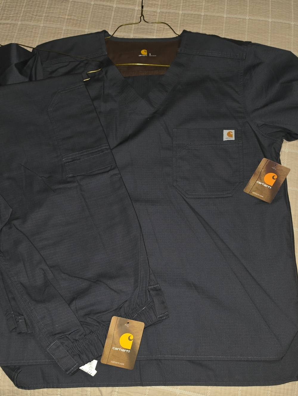 Carhartt Gray Utility Scrub Top and Pants Set